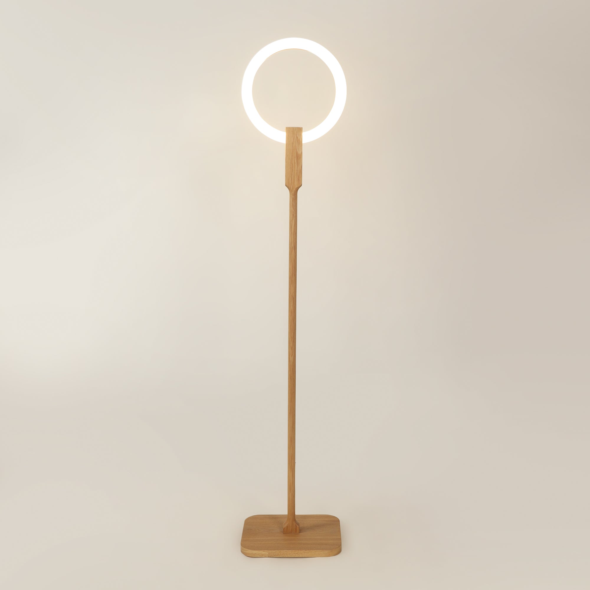 WOODEN RING FLOOR LAMP