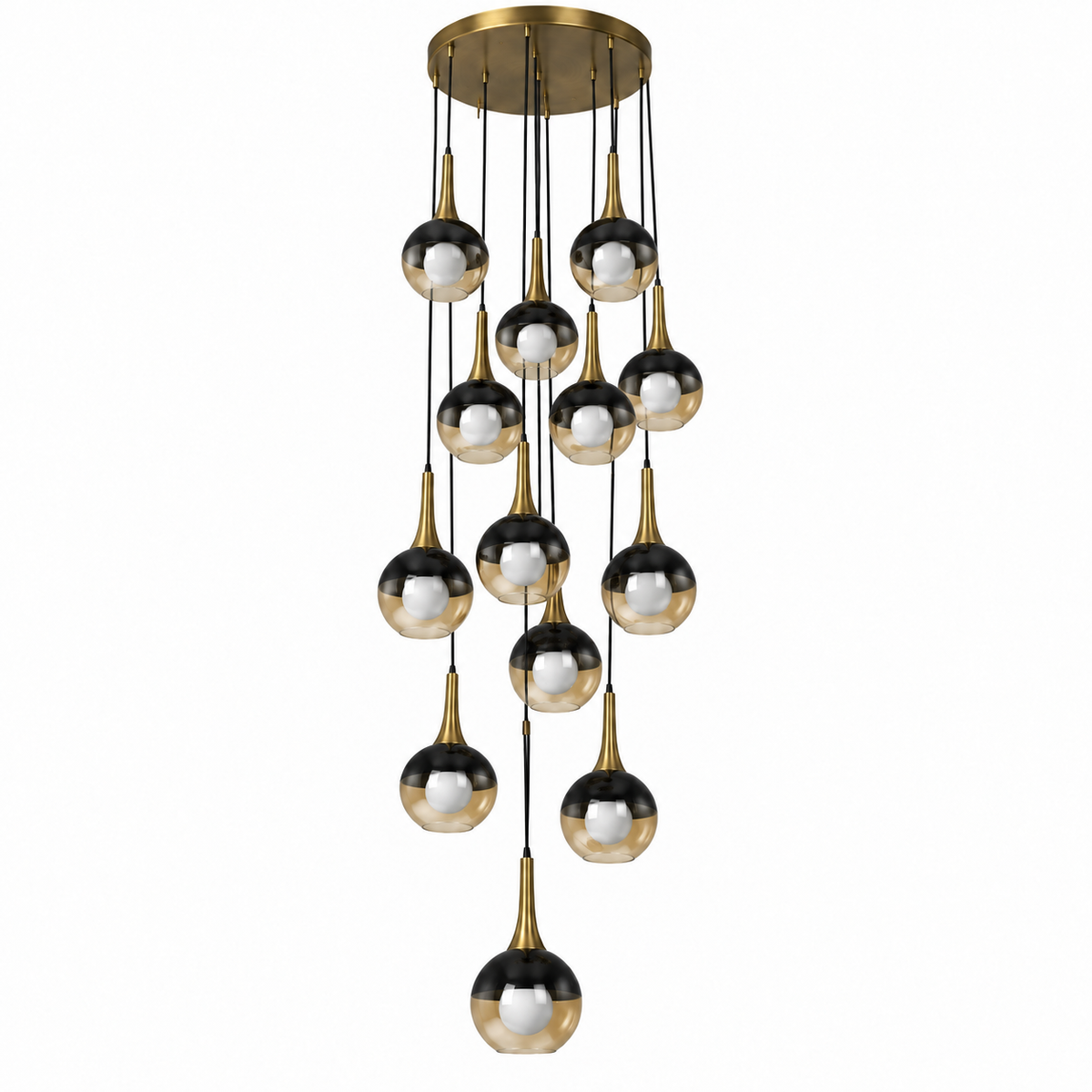 Amber Drop Cascade Chandelier — studio view