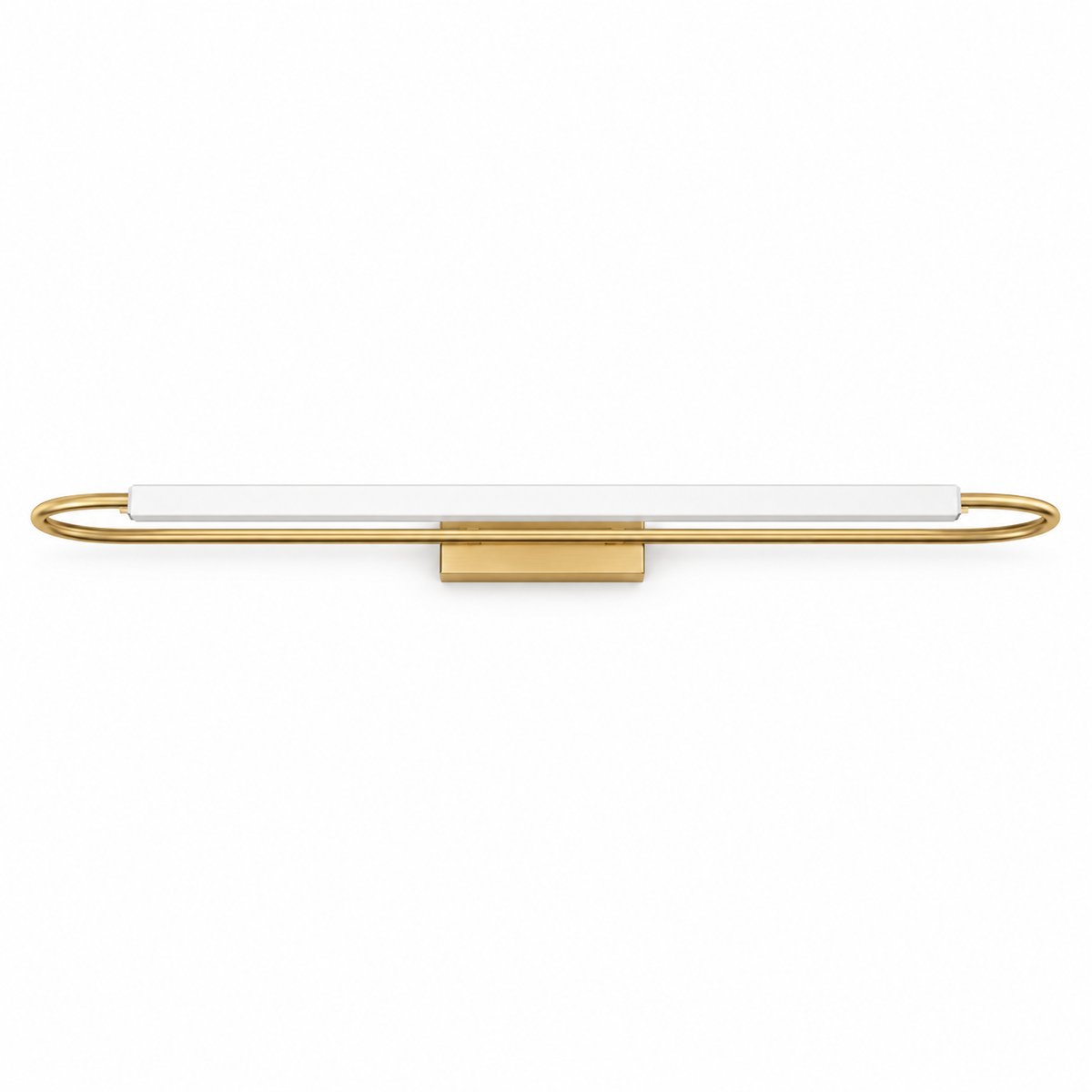 Gold-Toned Slim Oval-Loop Picture Light, 500 mm with the light off on a white background