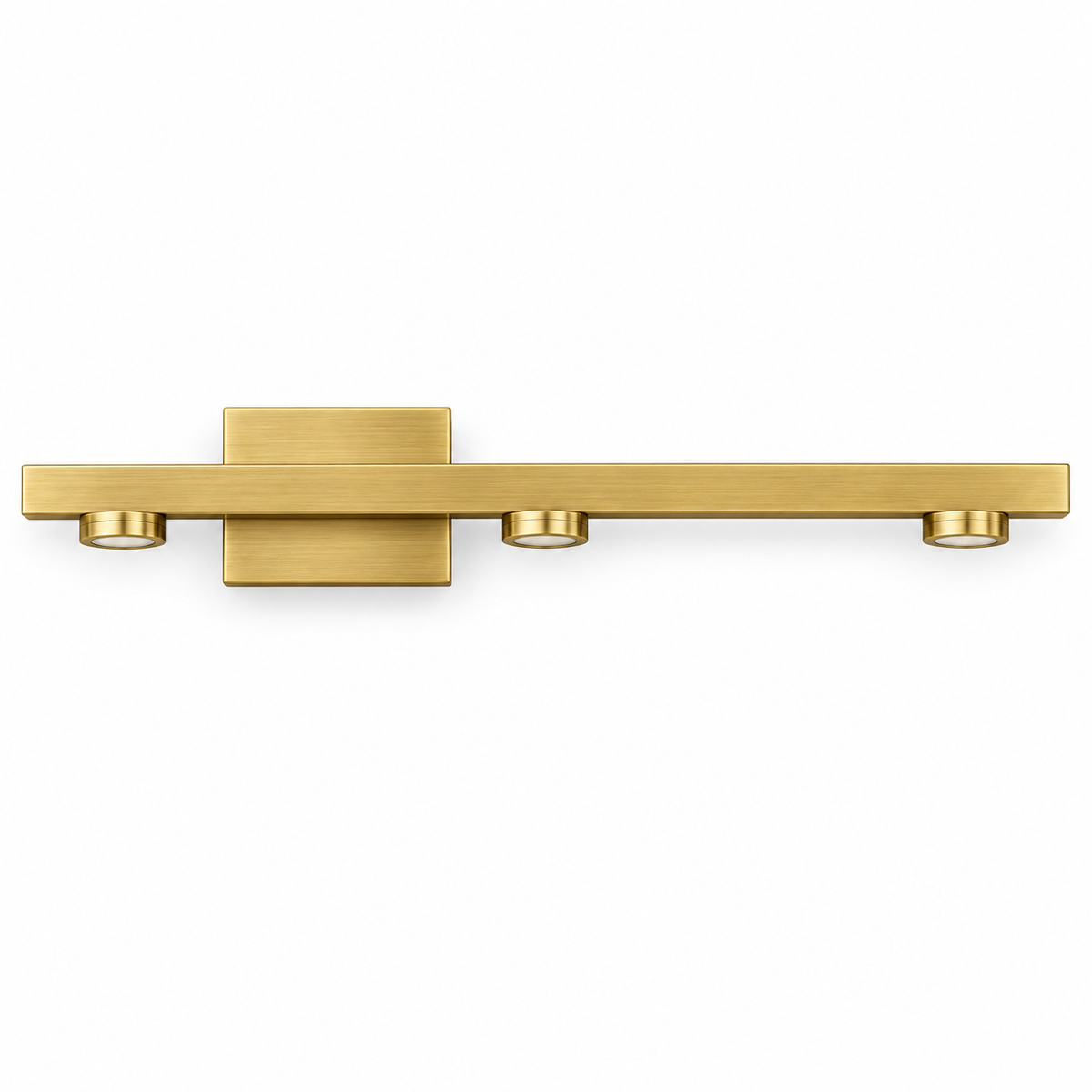 Gold-Toned 3-Spot Picture Light, 440 mm with the light off on a white background