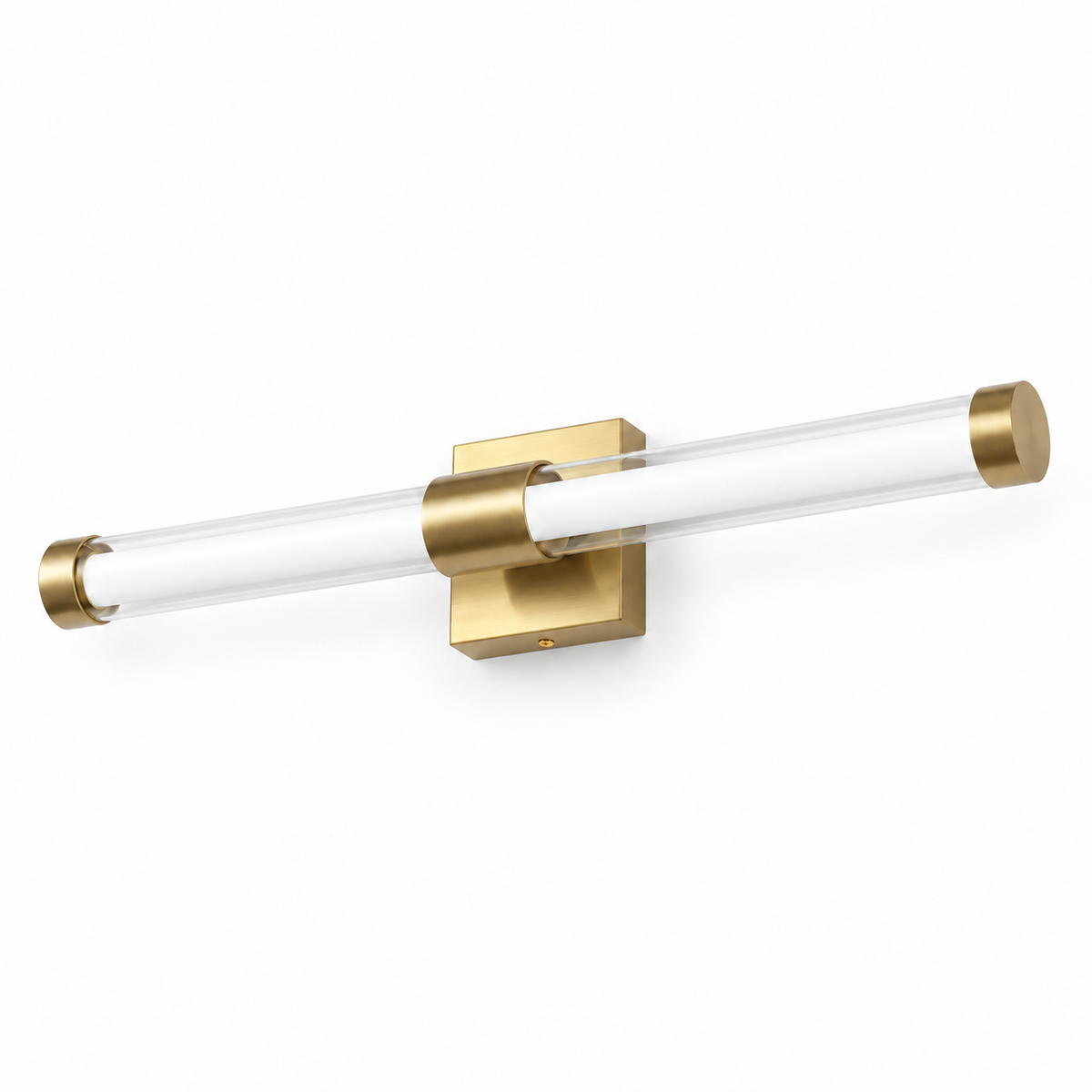 Gold-Toned Collar-Mount Tube Picture Light, 400 mm with the light off on a white background