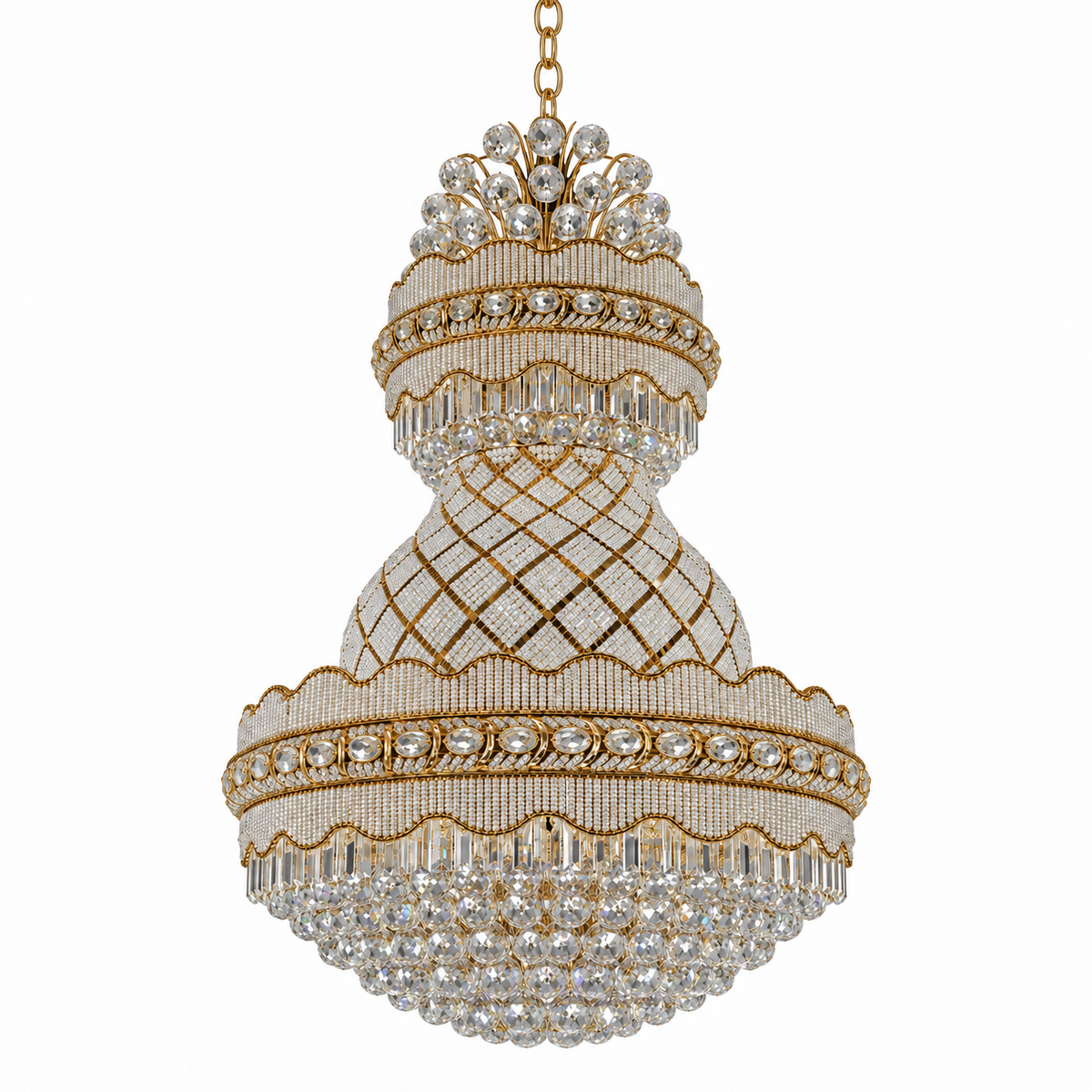 Golden Diamond Palace Chandelier — studio view
