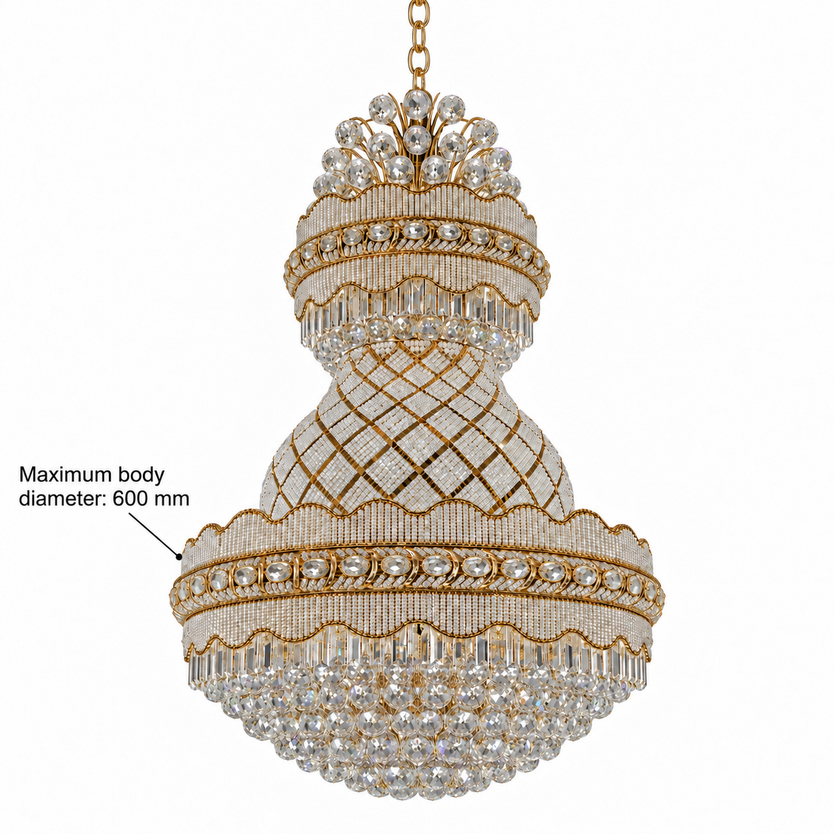 Golden Diamond Palace Chandelier — dimension guide