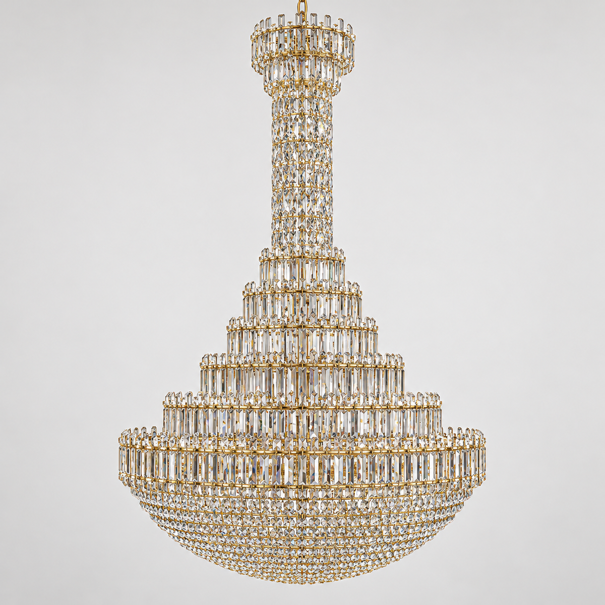 Golden Tier Palace Chandelier — studio view