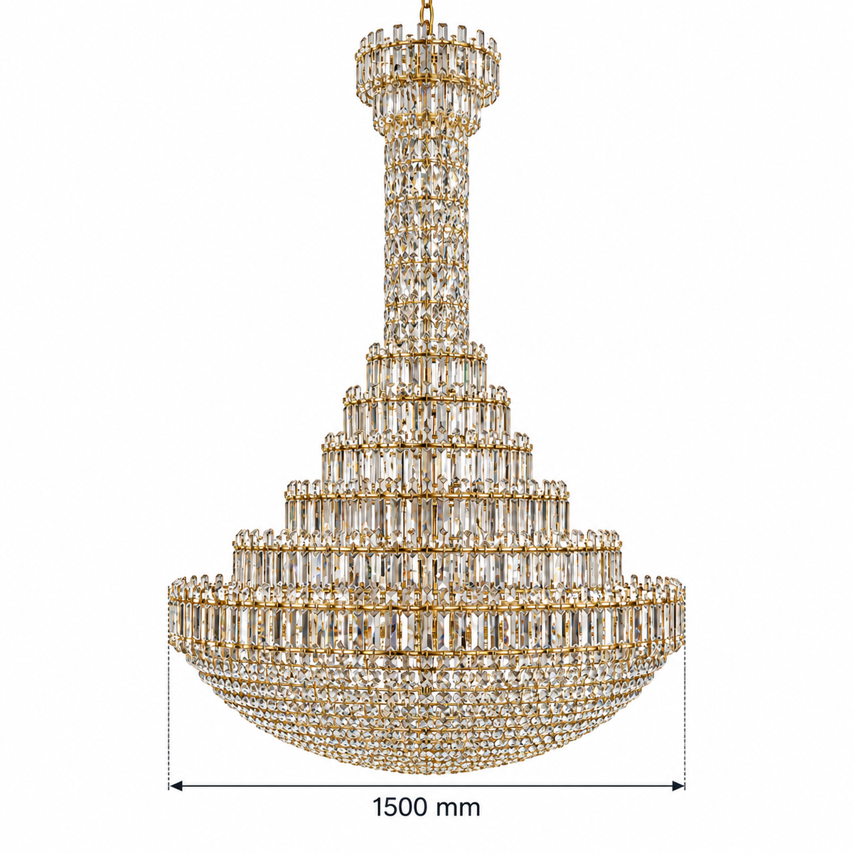 Golden Tier Palace Chandelier — dimension guide