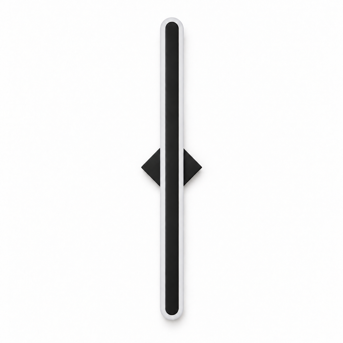 Black Slim Capsule Wall Light, 600 mm with the light off on a white background