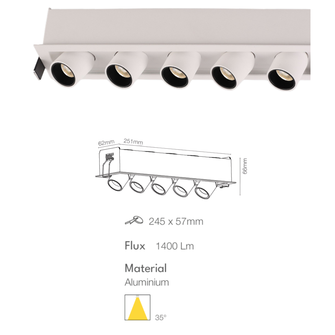 INTRO 3W–15W Adjustable Recessed Downlight