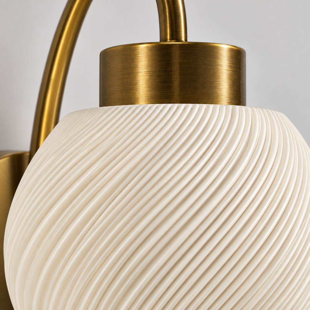 Close-up detail of Textured White Globe Wall Light