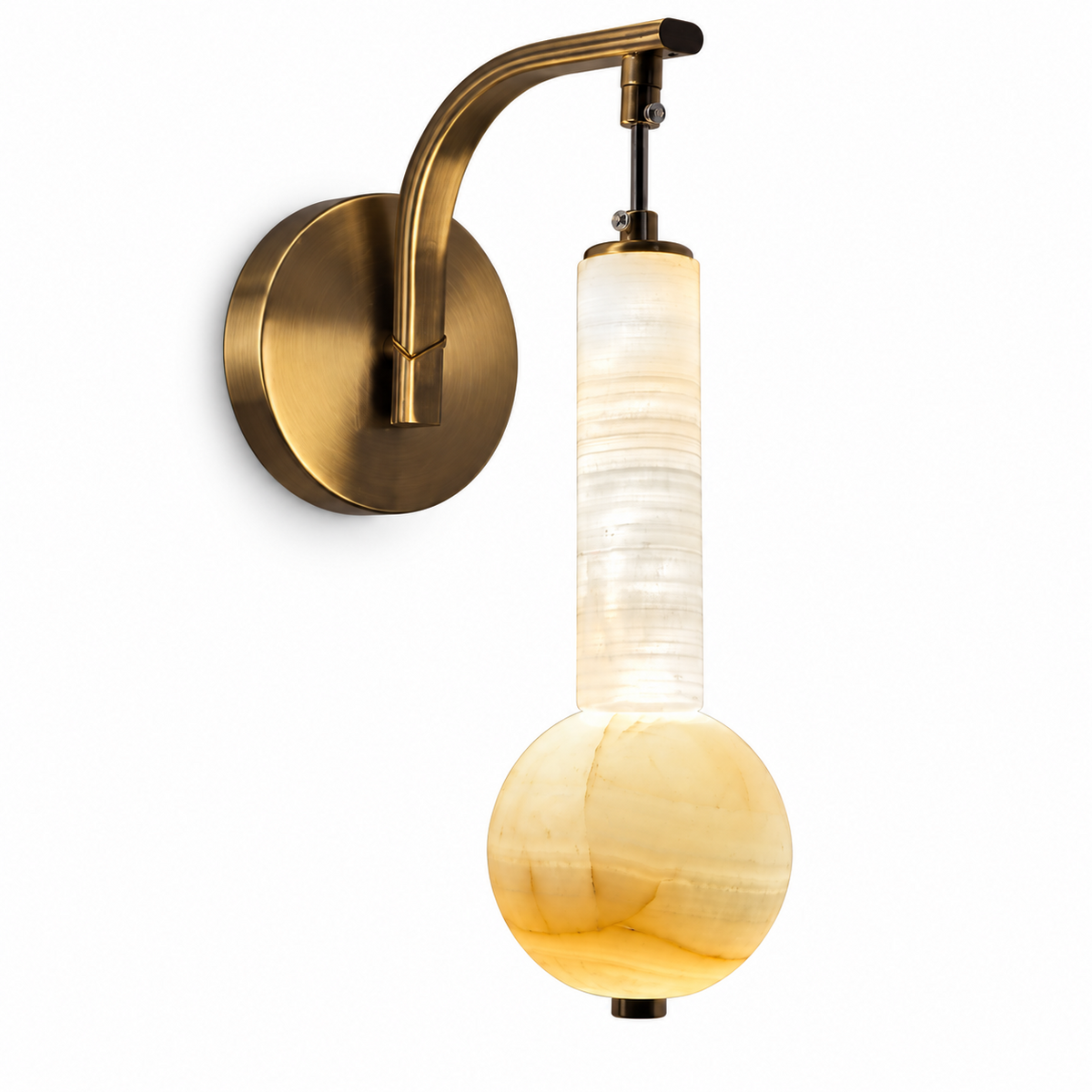 Marble Column Wall Light on white background