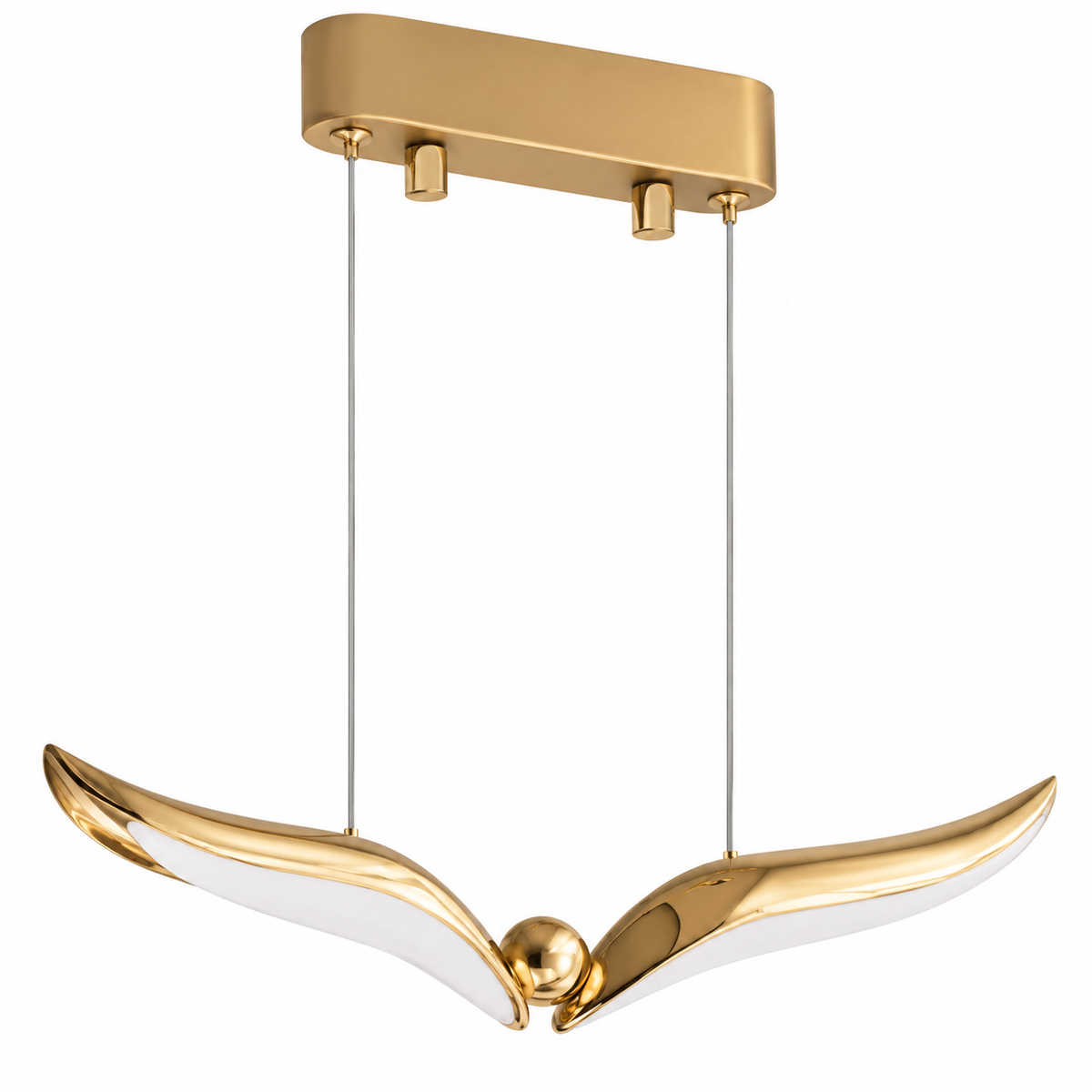 Alette Soaring Wing Pendant Light, studio view on white