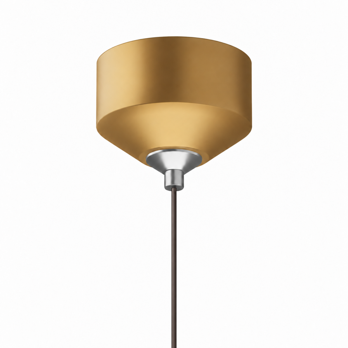 Amber ceiling cap with a gold-coloured cap and a partial cable extending beyond the lower image boundary.