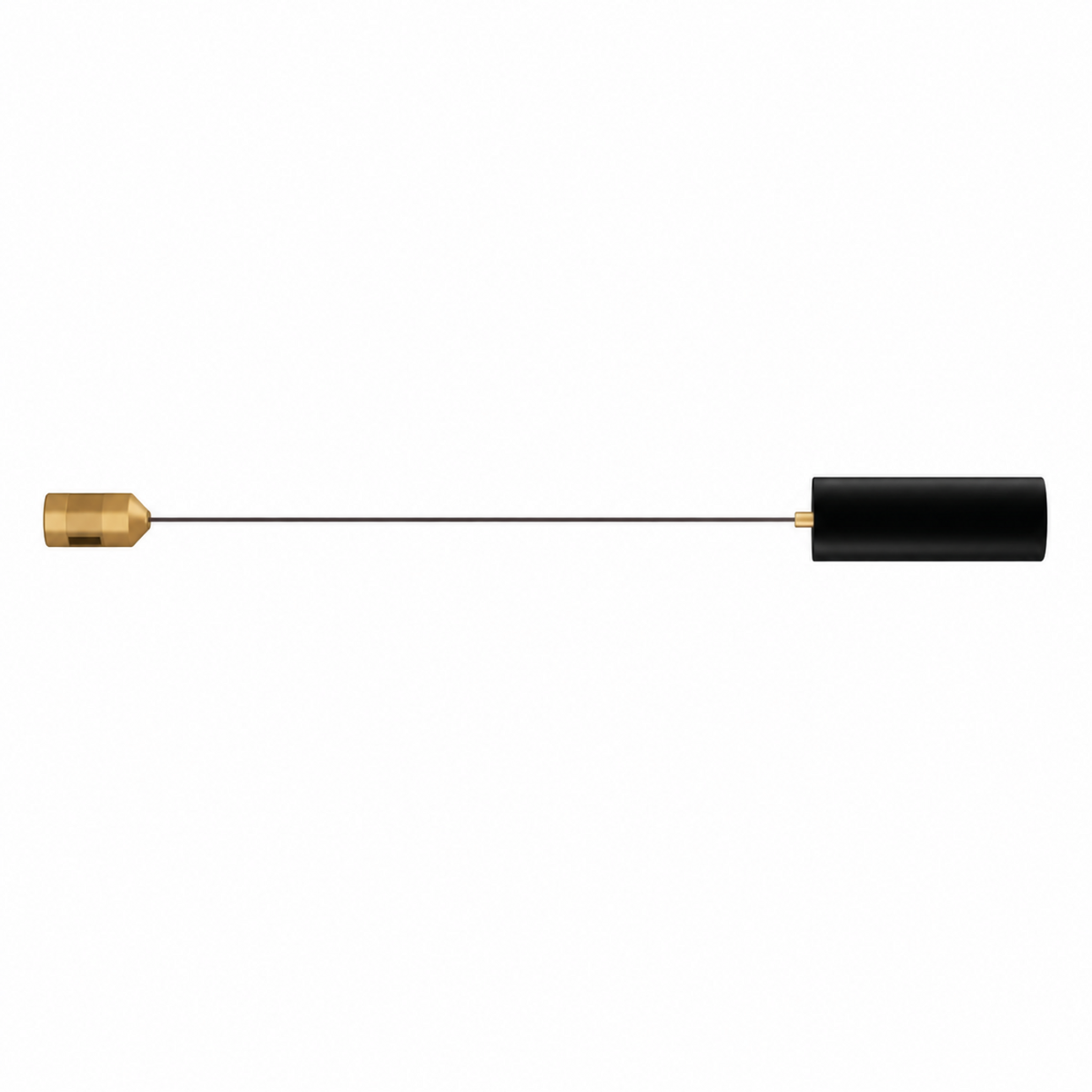 Amber kit image showing a driver box, cable and single connector with electricity in one horizontal configuration.