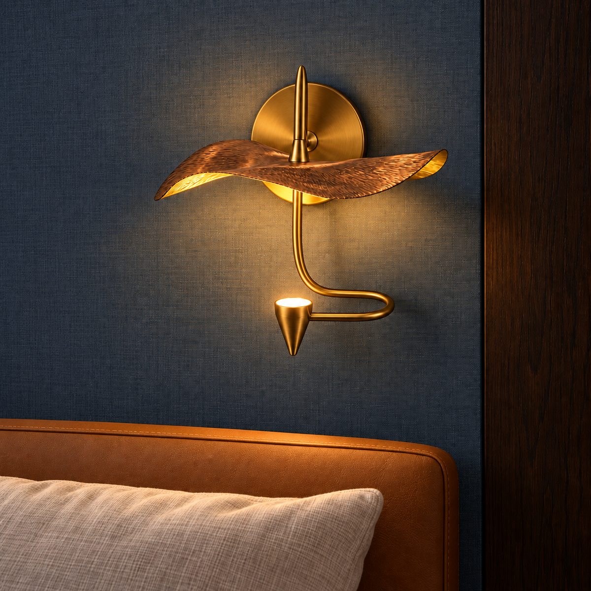 AOLW1016-CP warm white wall light – illustrative nighttime setting