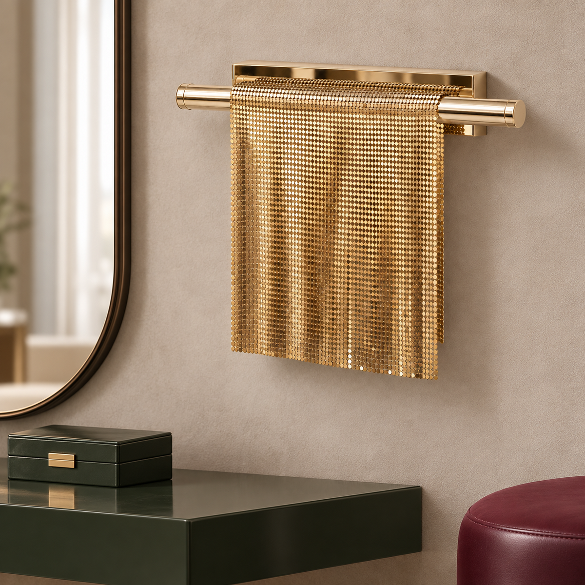 AOLW1056-S decorative metal mesh curtain wall light in a luxury interior