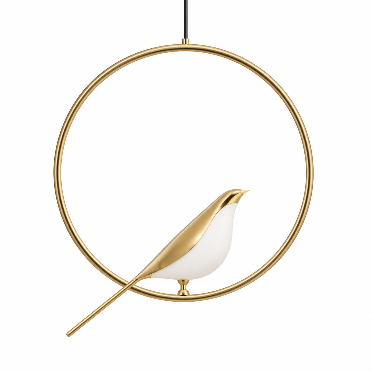 Avina Bird & Ring Pendant Light, studio view on white