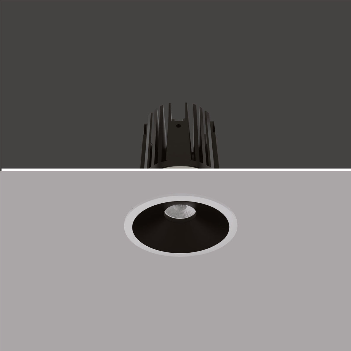 CORE 15W and 18–20W recessed downlight — original catalogue installation view, representative finish