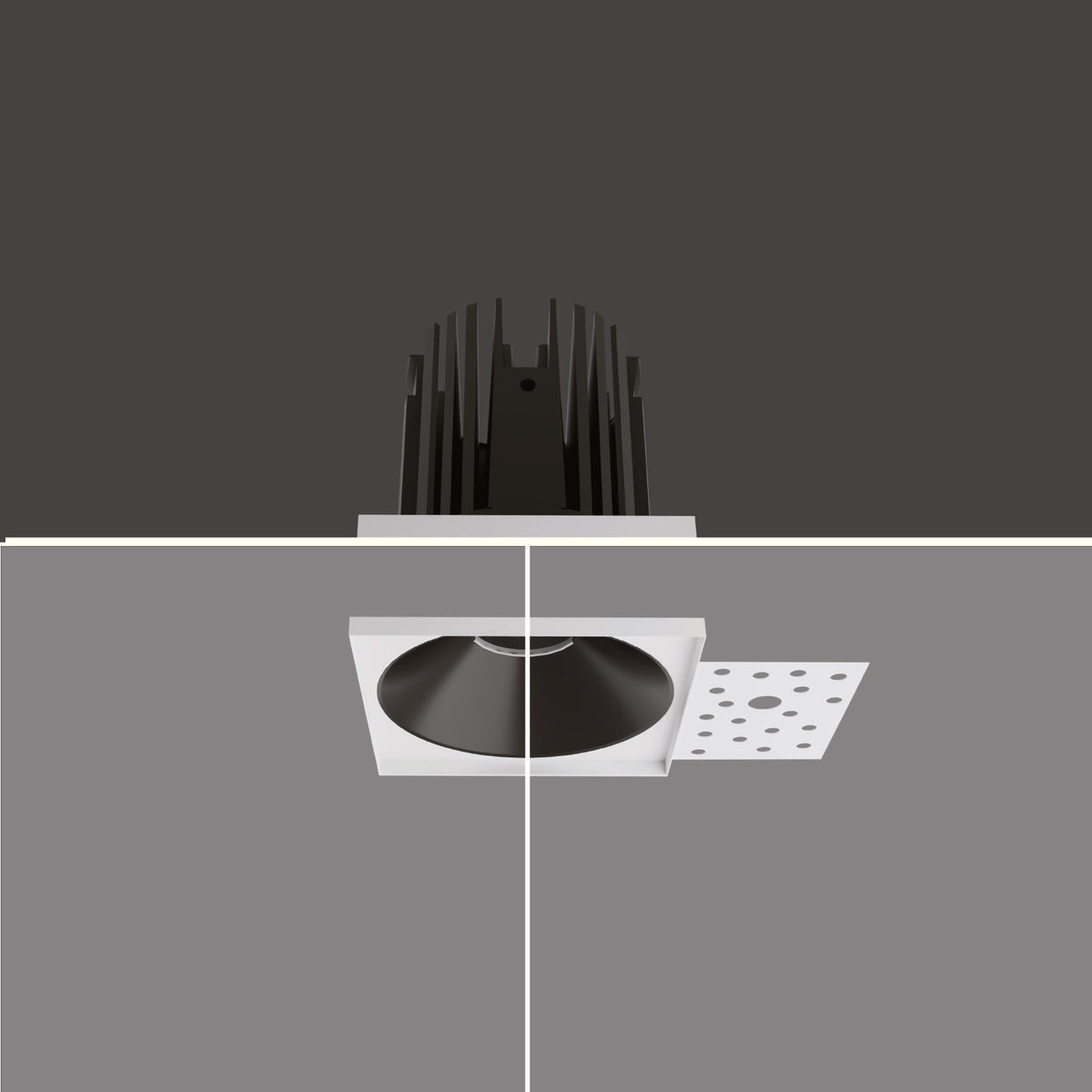 CORE SQUARE-T 15W and 18–20W trimless recessed downlight, representative catalogue view