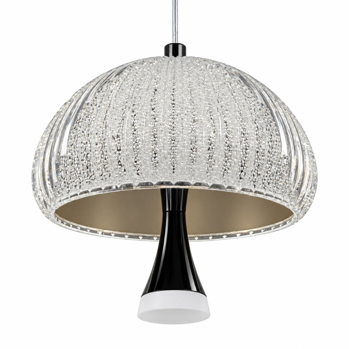 Cupola Textured Acrylic Dome Pendant Light, studio view on white