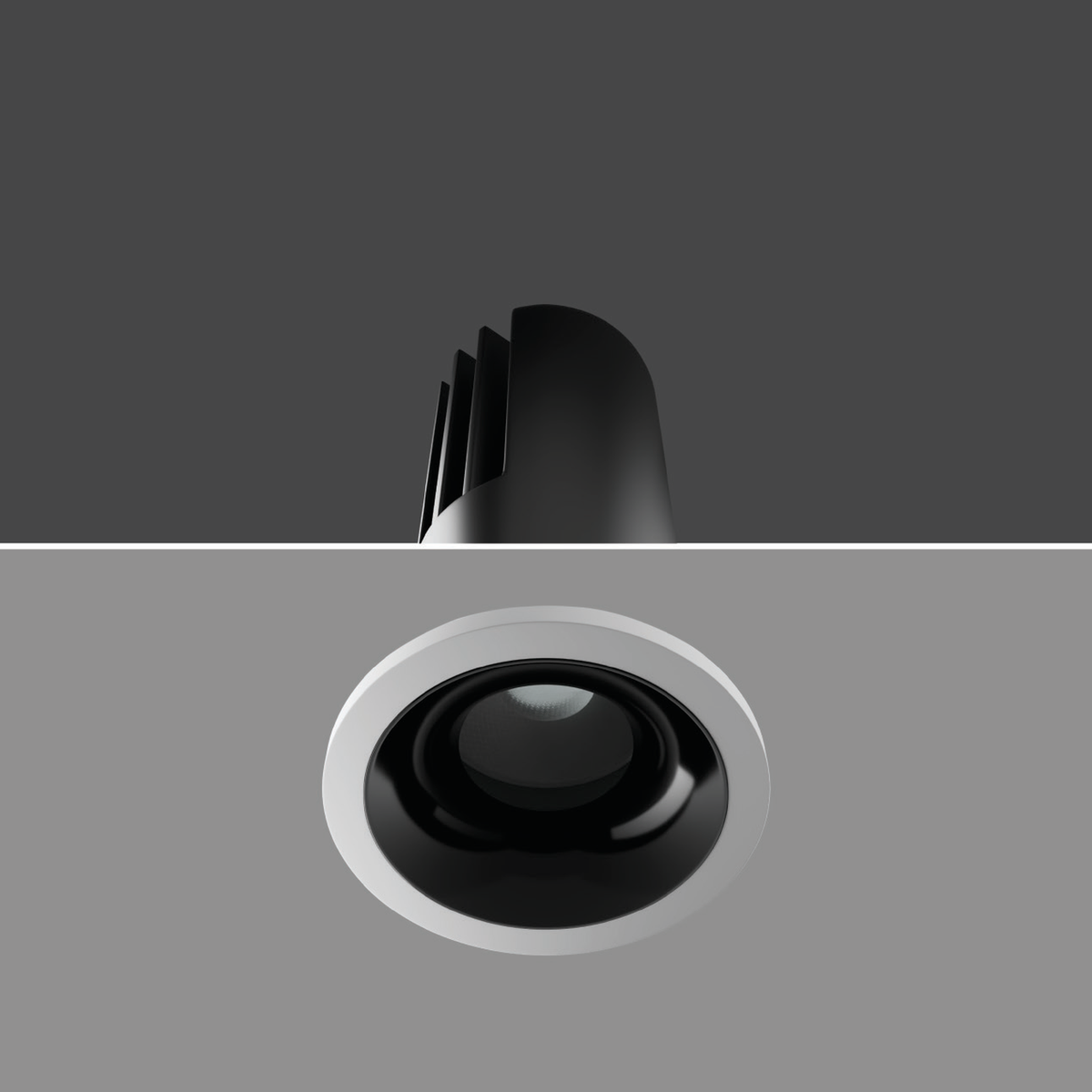 FLARE-02 recessed downlight — representative installed view