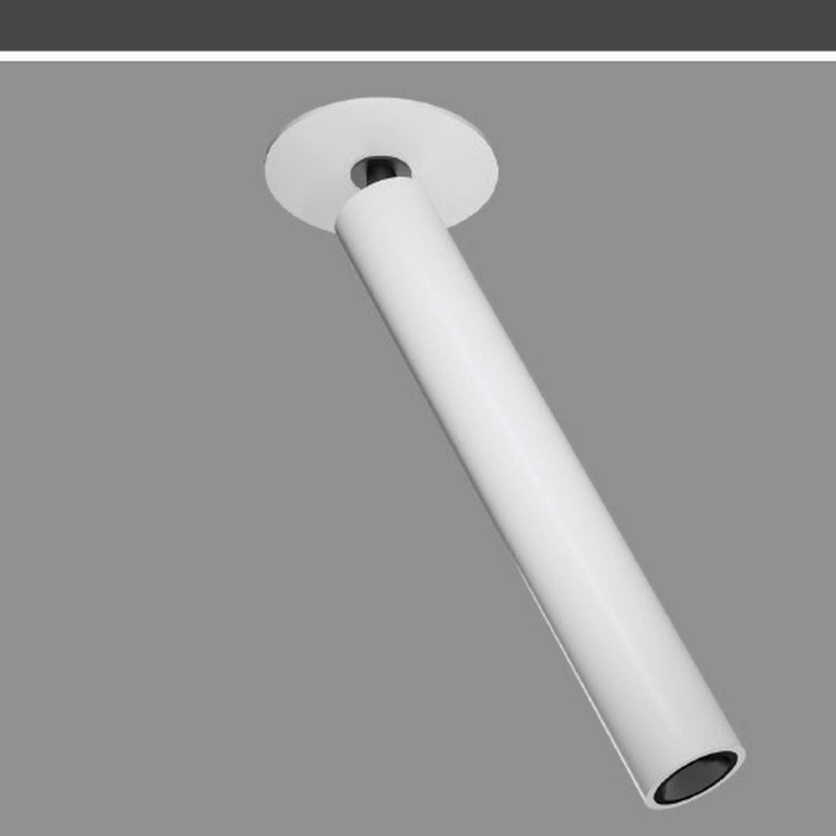 FLUTE-01 7W white-body recessed tube spotlight isolated from the labelled Type 01 original installation reference; original geometry preserved and black-body photo unavailable.
