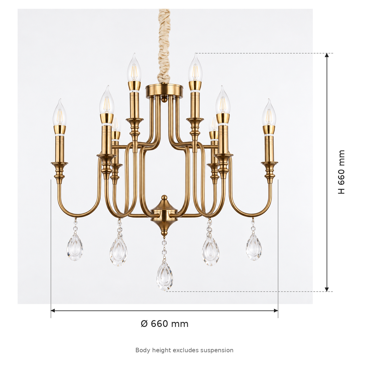 LUMERA chandelier dimensions Ø660 x H660 mm