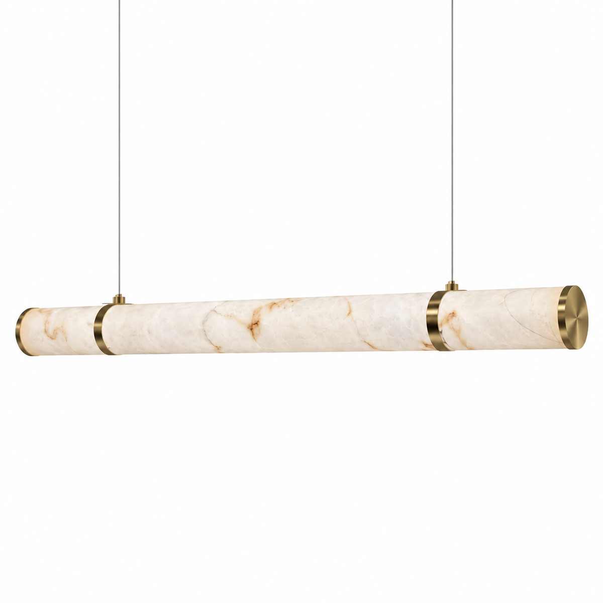 Linea Faux-Stone Bar Pendant Light, studio view on white