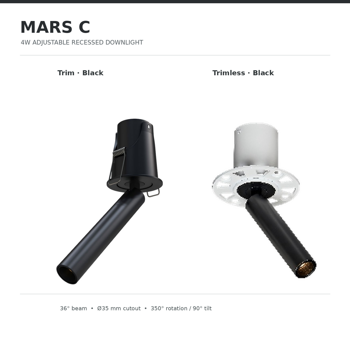 MARS C black trim and trimless model guide
