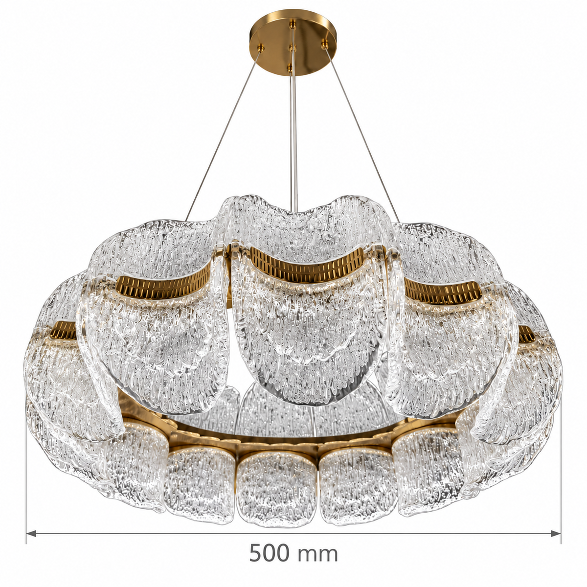 Ondella Layered Acrylic Chandelier, confirmed dimension diagram