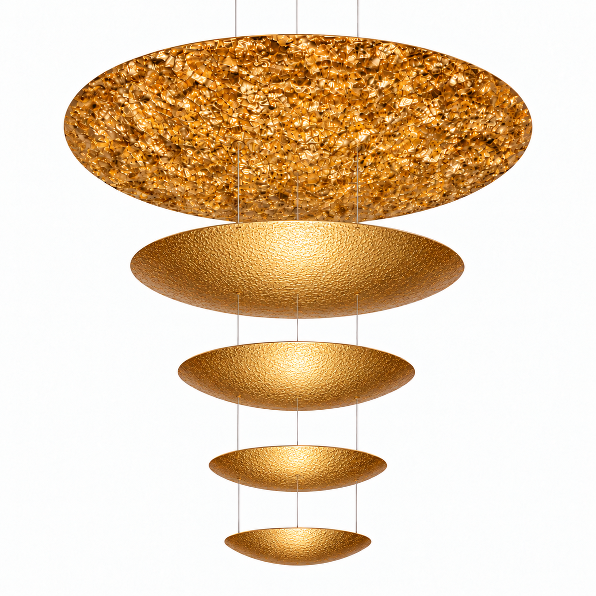 Scala Five-Disc Cascade Chandelier, studio view on white
