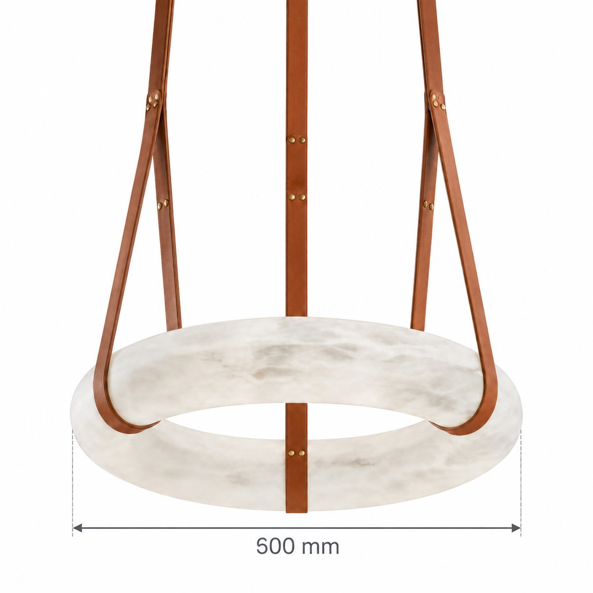 Sling Faux-Stone Ring Pendant Light, confirmed dimension diagram