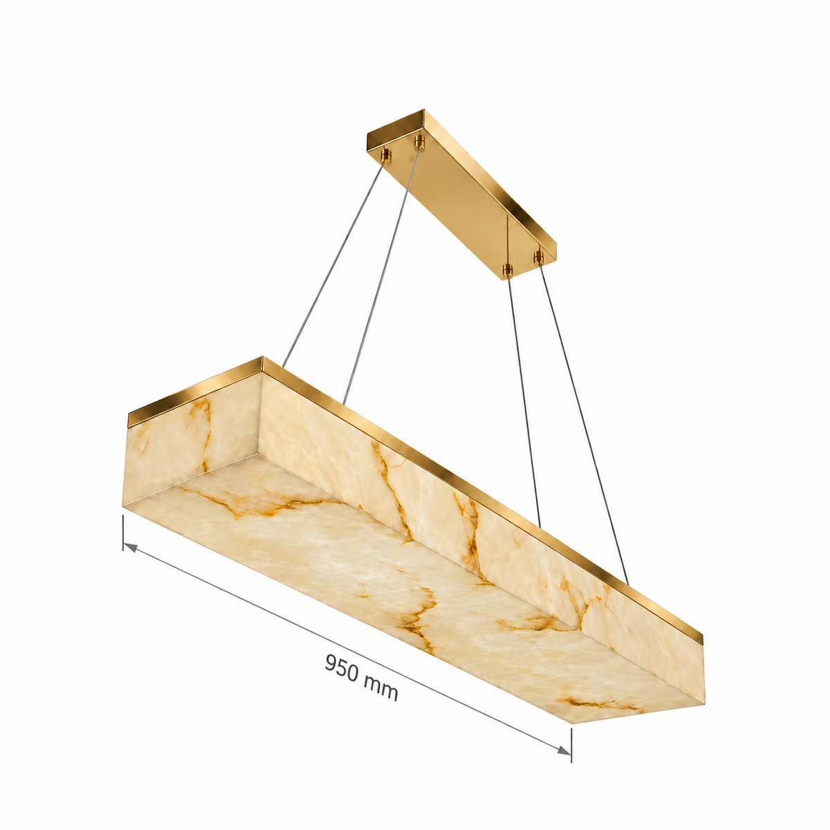 Strata Faux-Stone Linear Pendant Light, confirmed dimension diagram