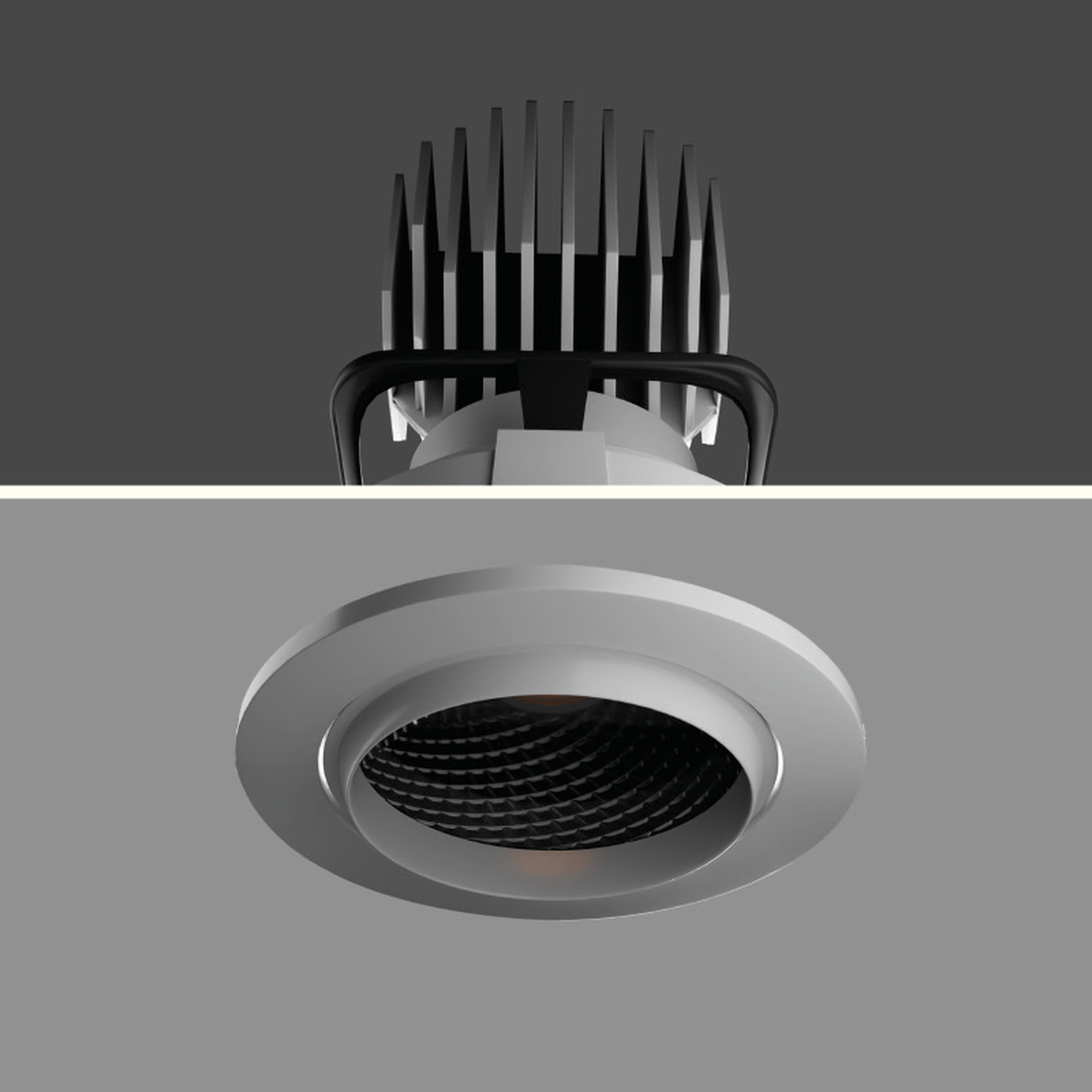 ZENITH 30W white-body recessed downlight, original installed reference view. Black-body reference image unavailable.