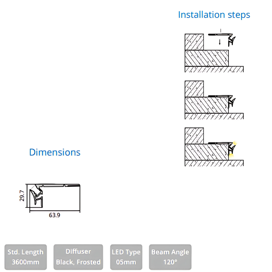 RIDGE LINE TWO WAY ANGULAR FOR STAIRS