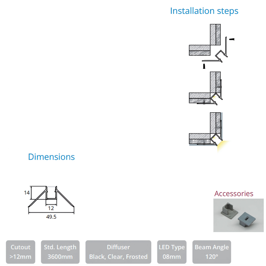 COVER OPTITRACK LED 12MM