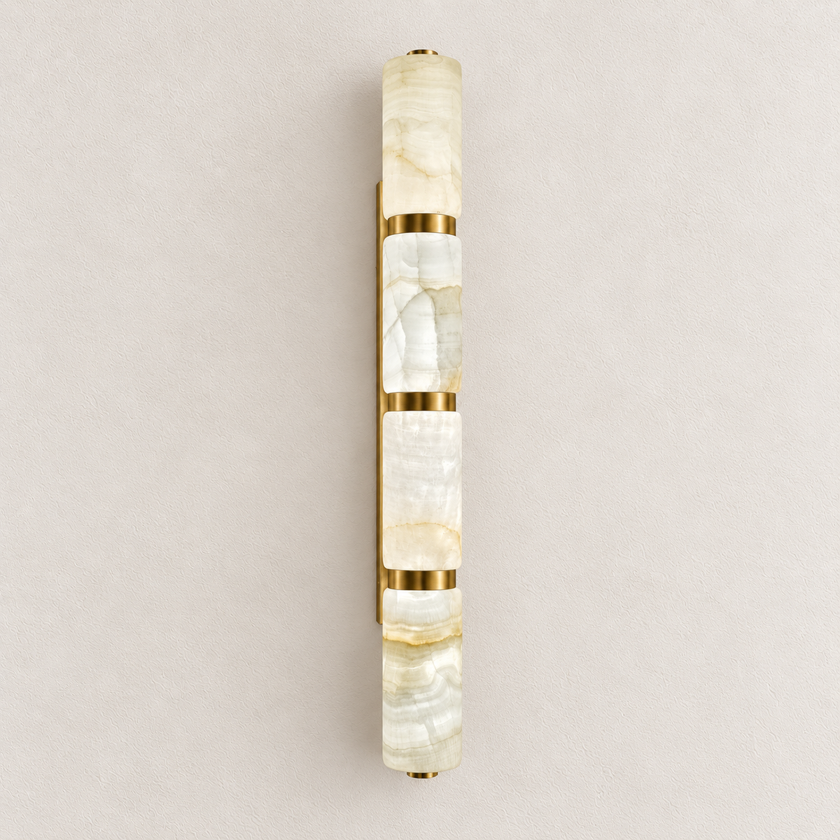 Four-Segment Marble Column Wall Light shown against a neutral background, switched off