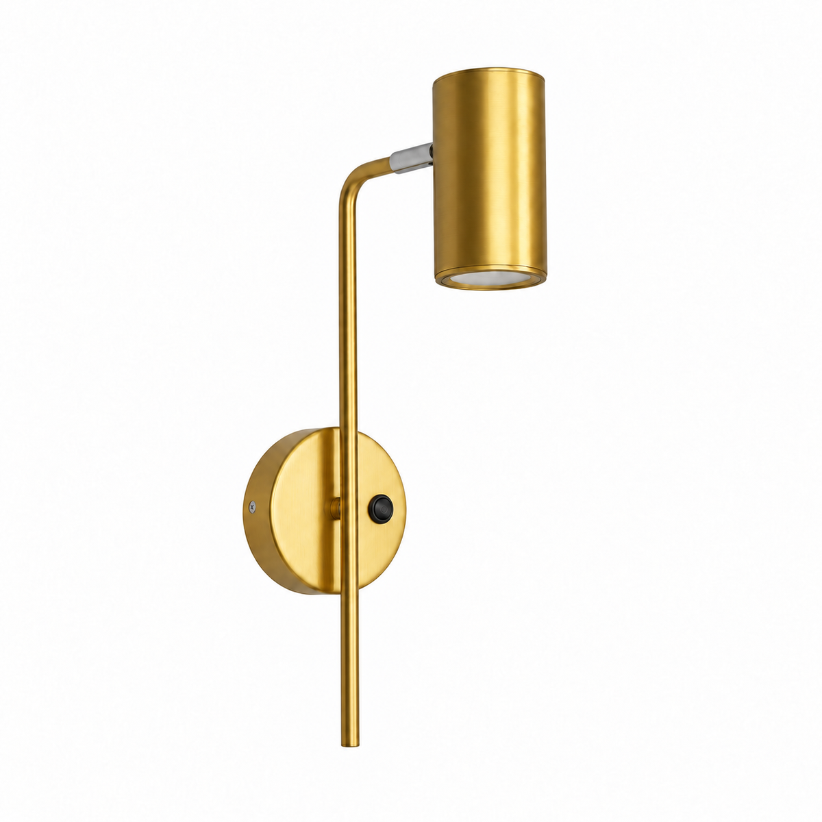 Slender Stem Cylinder Reading Wall Light, switched off on a white studio background.
