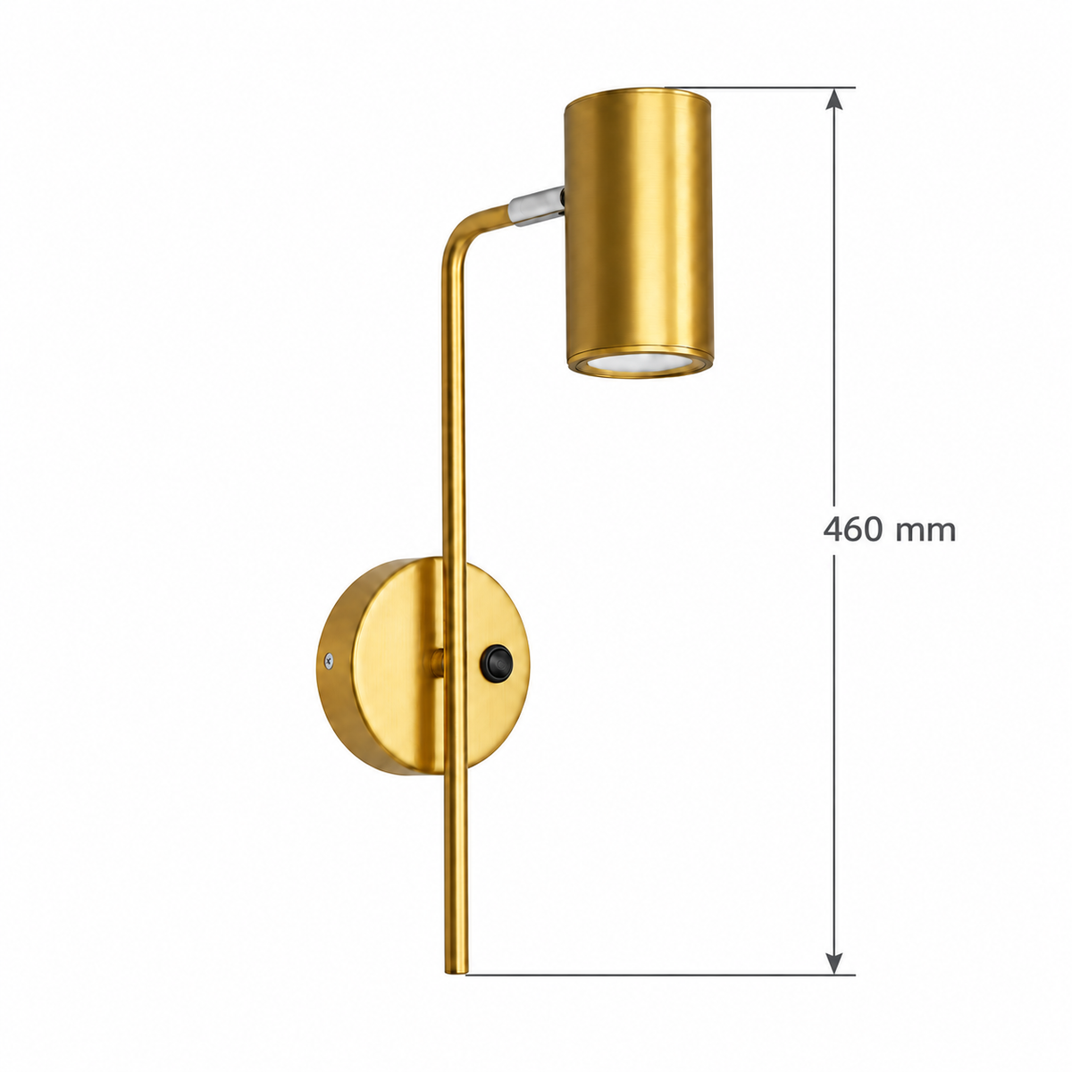 Slender Stem Cylinder Reading Wall Light dimension diagram showing overall height 460 mm.