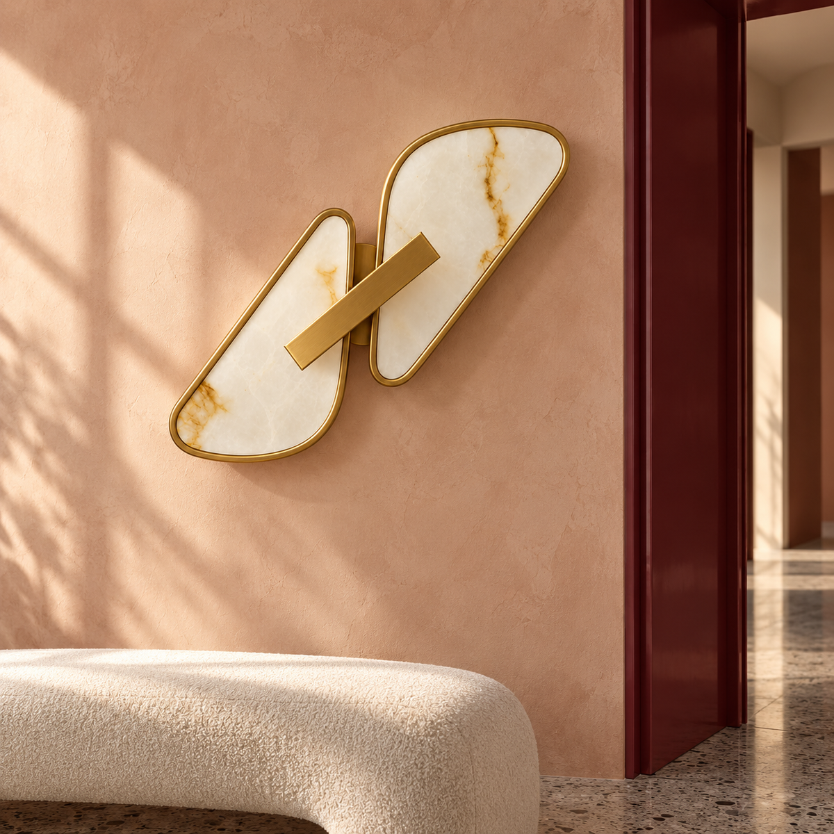 Abstract Stone LED Wall Light