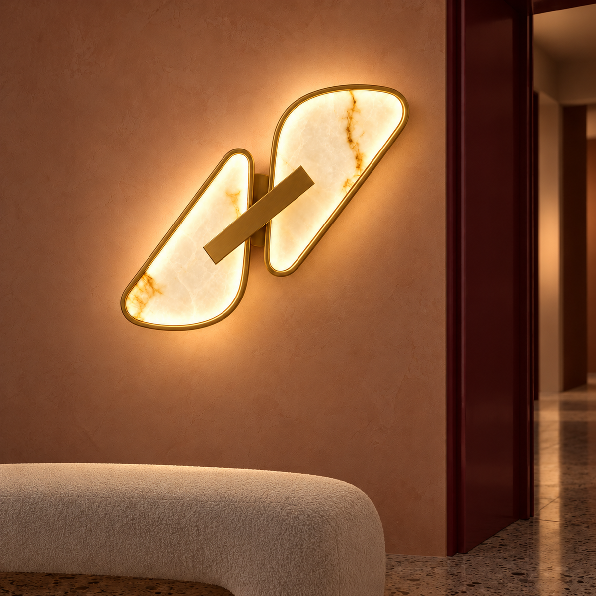 Abstract Stone LED Wall Light