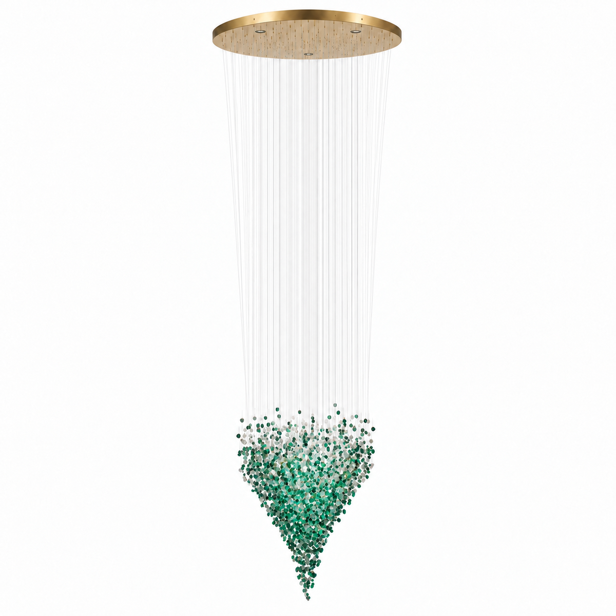 Emerald Stone Cascade Chandelier — studio view