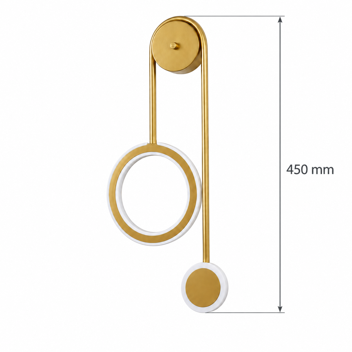 Asymmetric Halo and Disc Wall Light dimension diagram showing 450 mm overall height.
