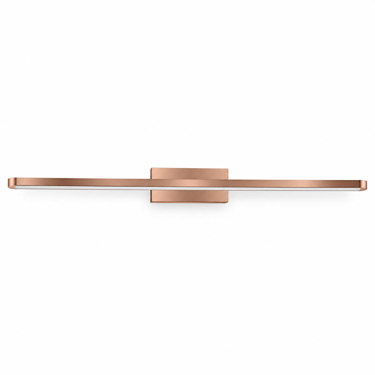 Rose-Gold Ultra-Slim Picture Light, 600 mm with the light off on a white background
