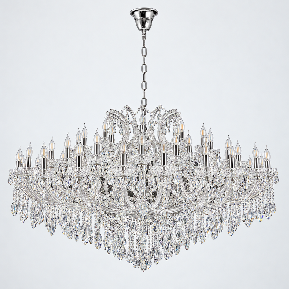 Silver Crystal Palace Chandelier — studio view