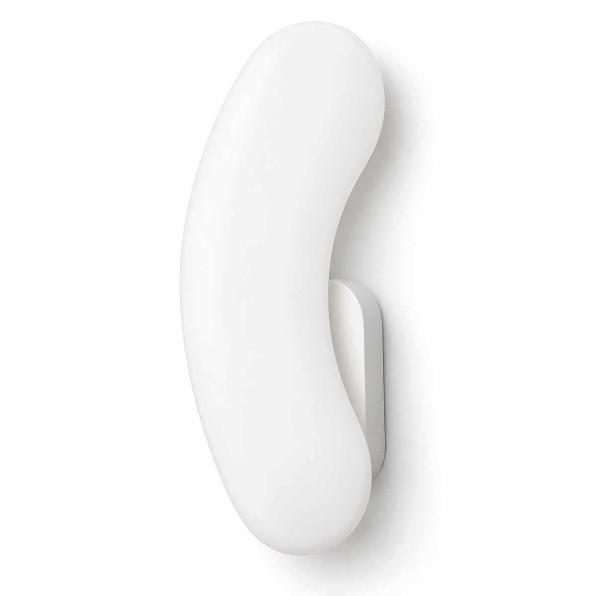 White Crescent Curve Wall Light switched off in a studio view against a plain background.