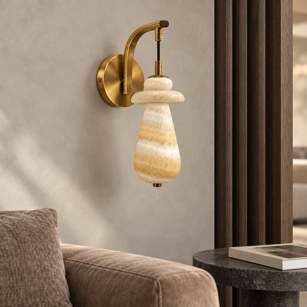 Marble Drop Wall Light in a contemporary interior by day