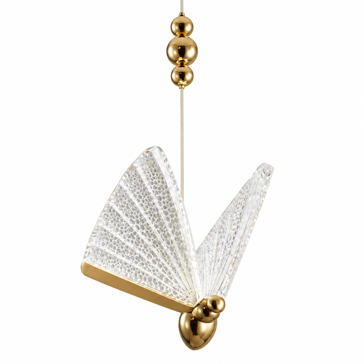 Alette Acrylic Wing Pendant Light, studio view on white