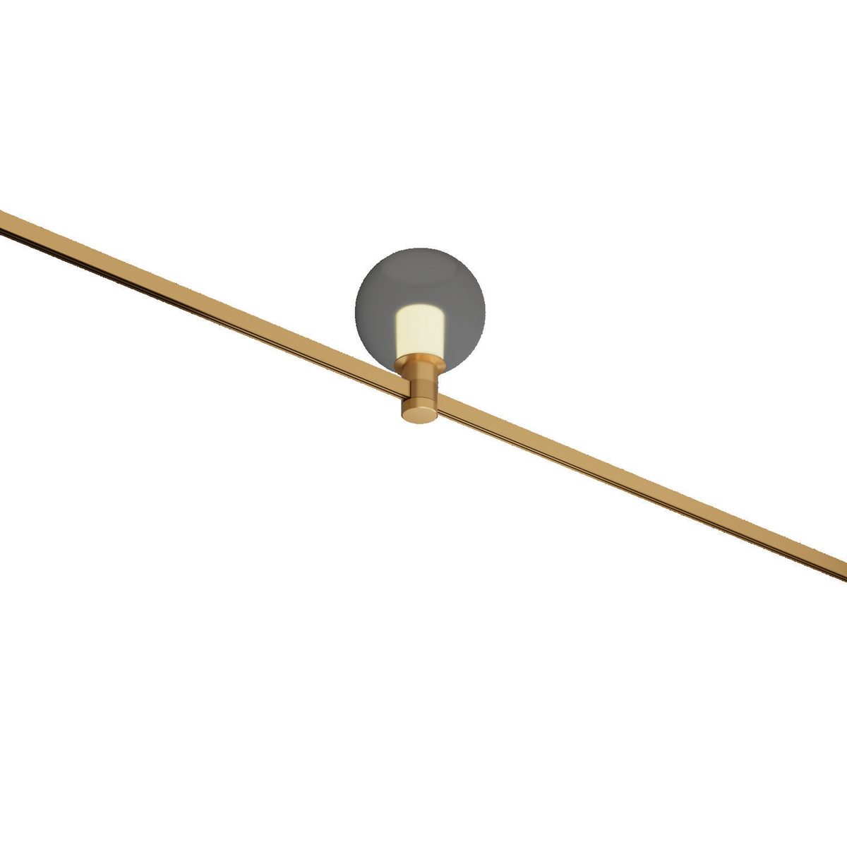 Amber Clear Glass Ball Lamp 7W Brush Gold track light; track rail shown for illustration.