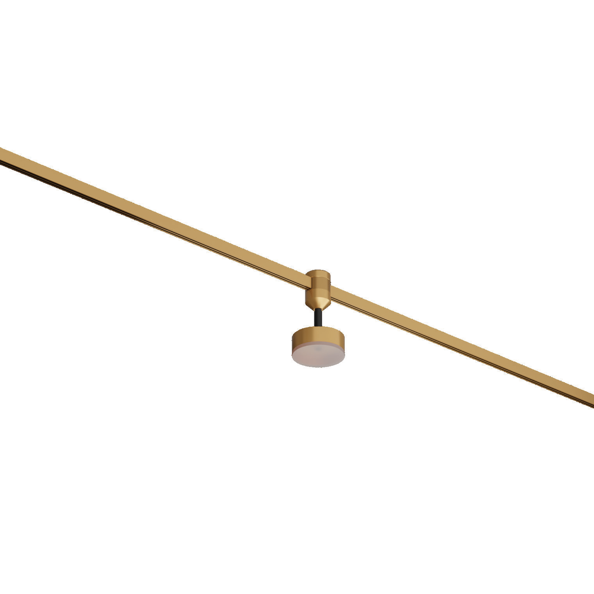 Amber Diffused Movable 10W Brush Gold track light; track rail shown for illustration.