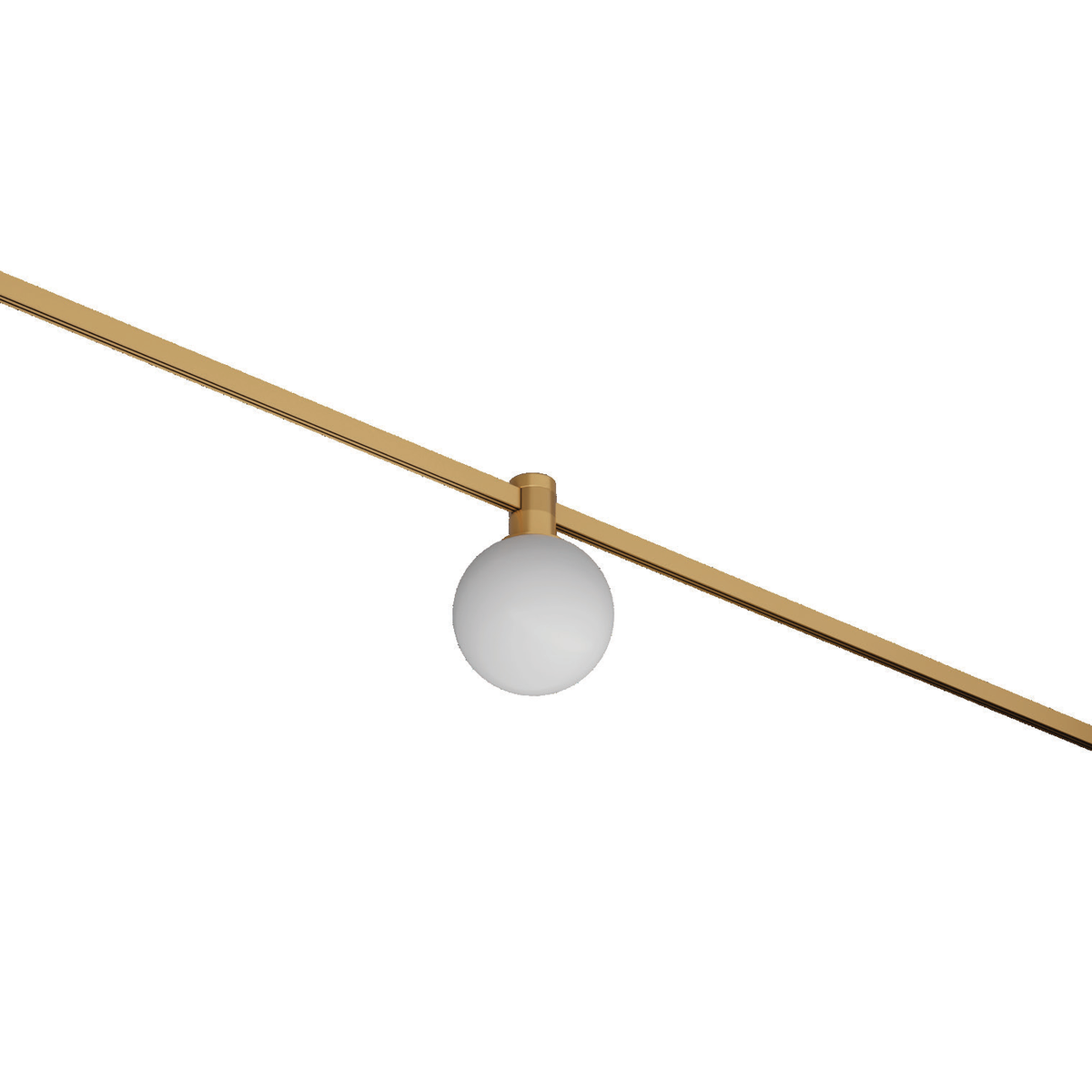 Amber Milky Glass Ball Lamp 7W Brush Gold track light; track rail shown for illustration.