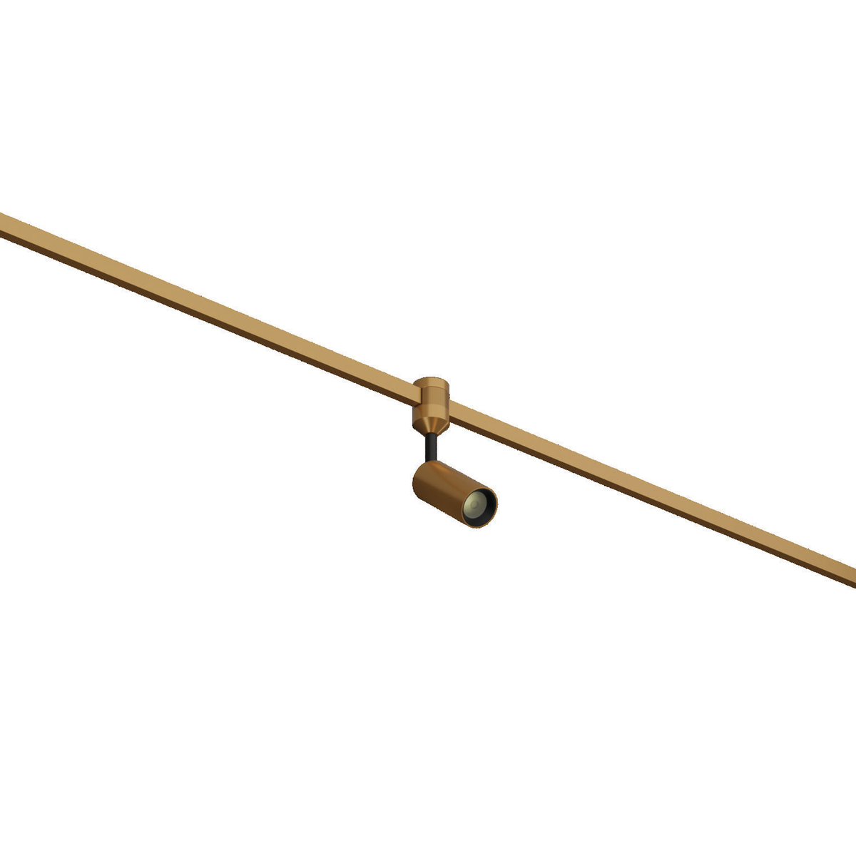 Amber Movable Track Spot 12W Brush Gold track light; track rail shown for illustration.